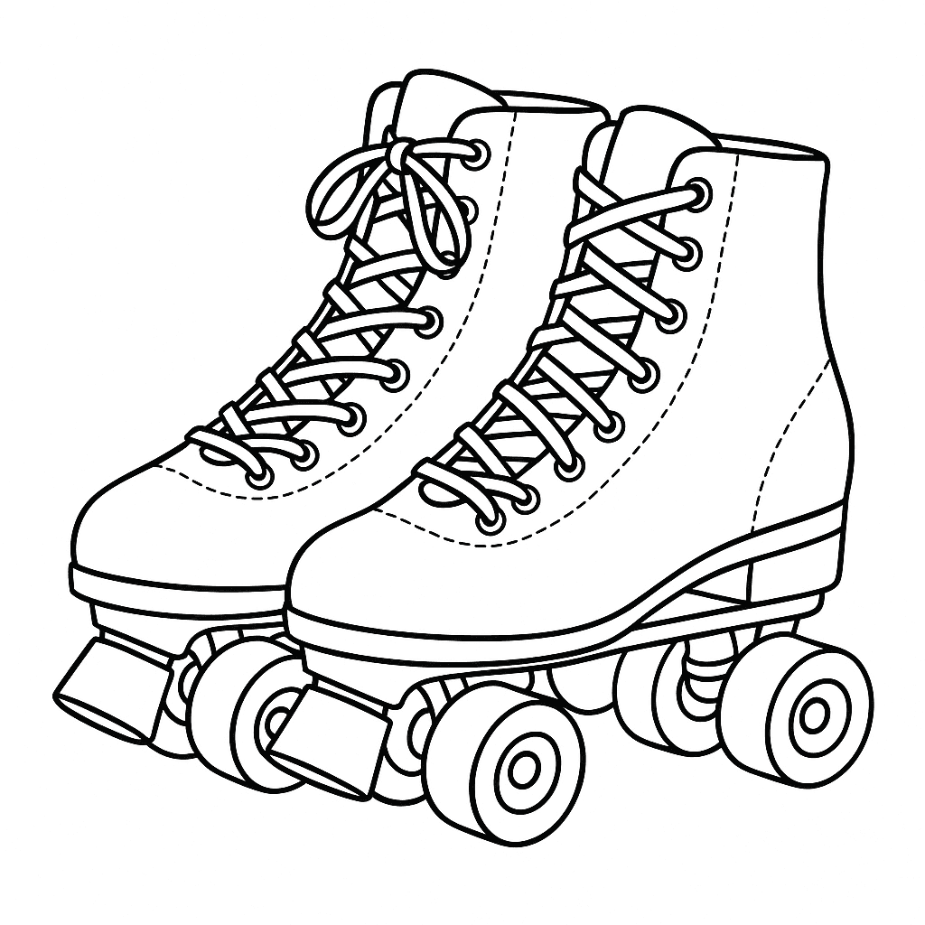 Classic Roller Skates Coloring Page