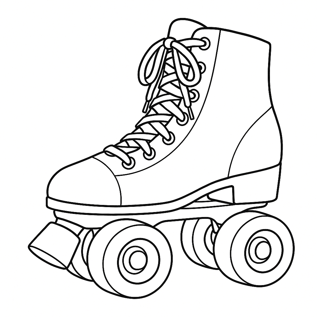 Kids Roller Skates Coloring Page