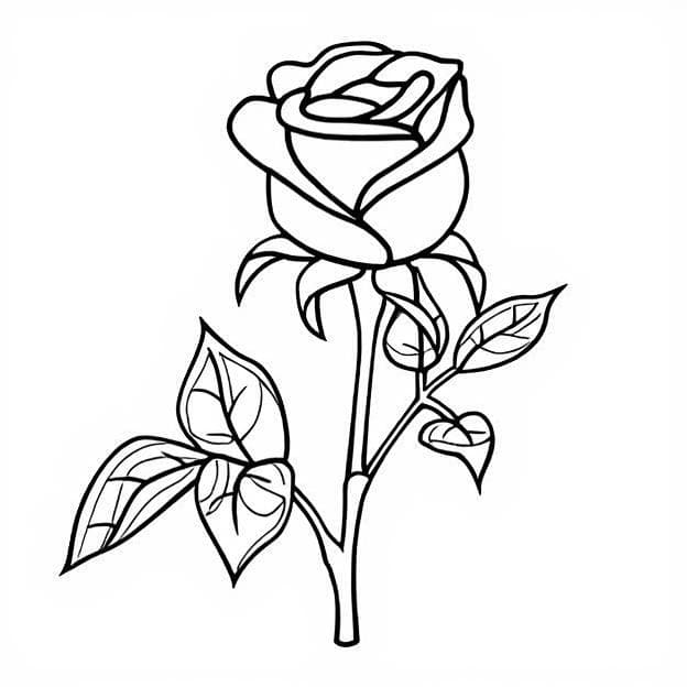 Classic Rose Coloring Page