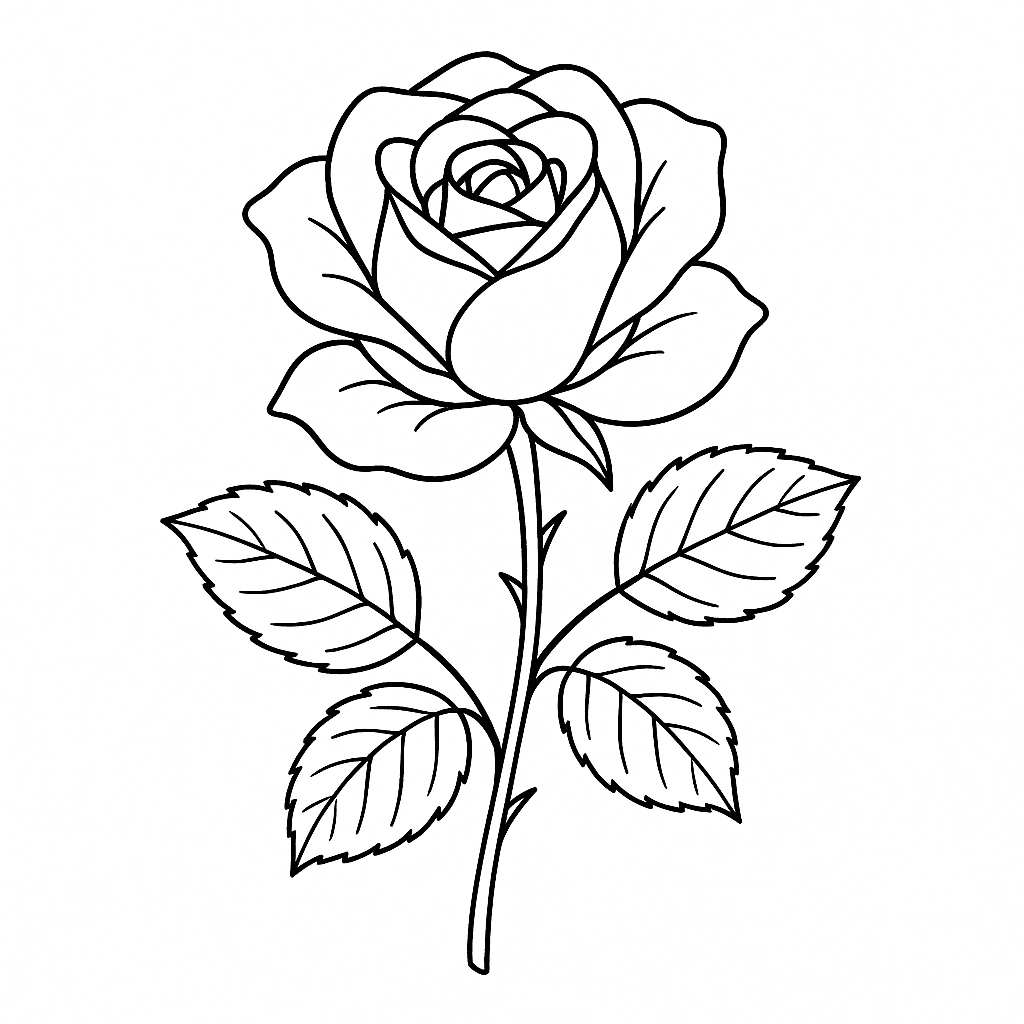 Rose Coloring Page