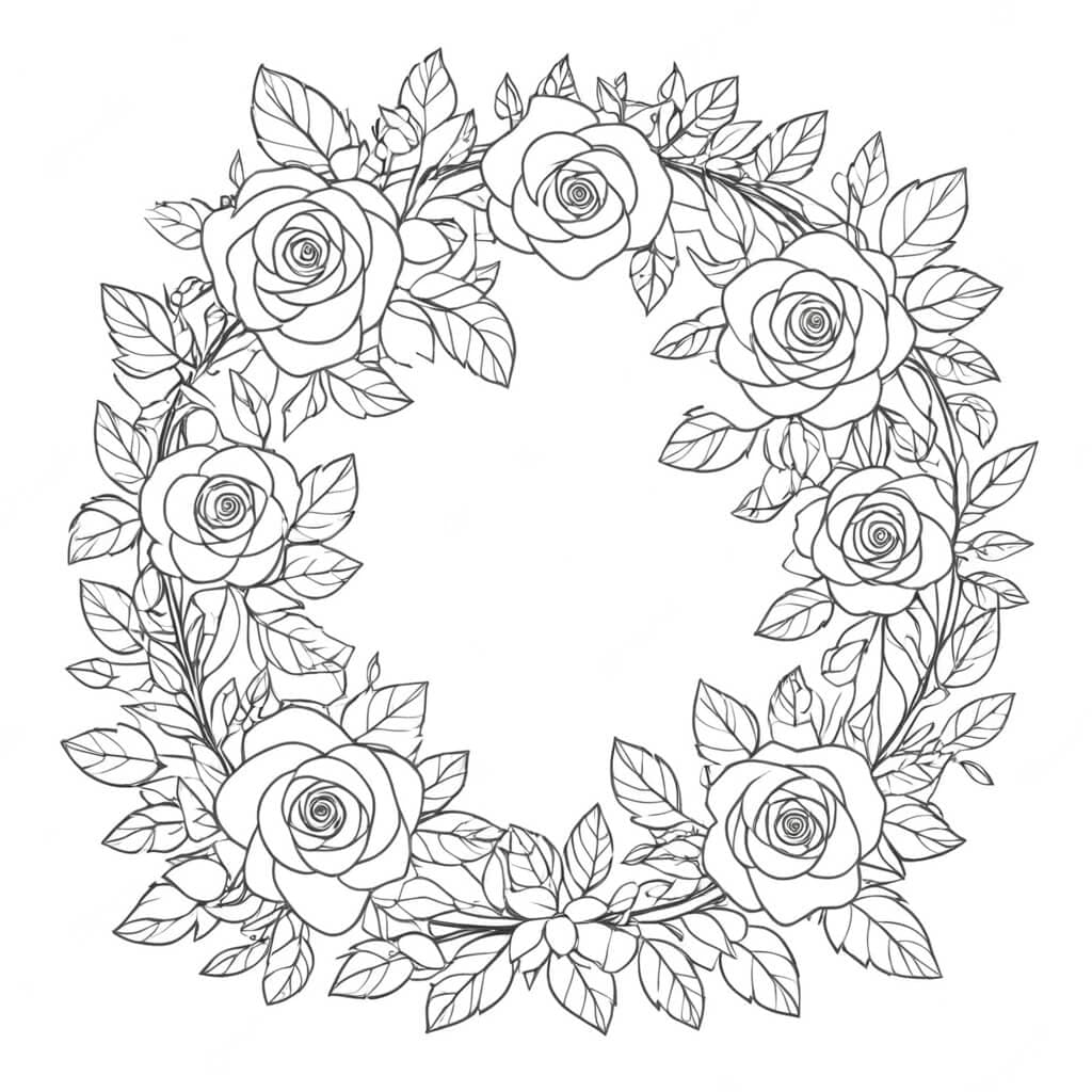 Spiral Rose Coloring Page