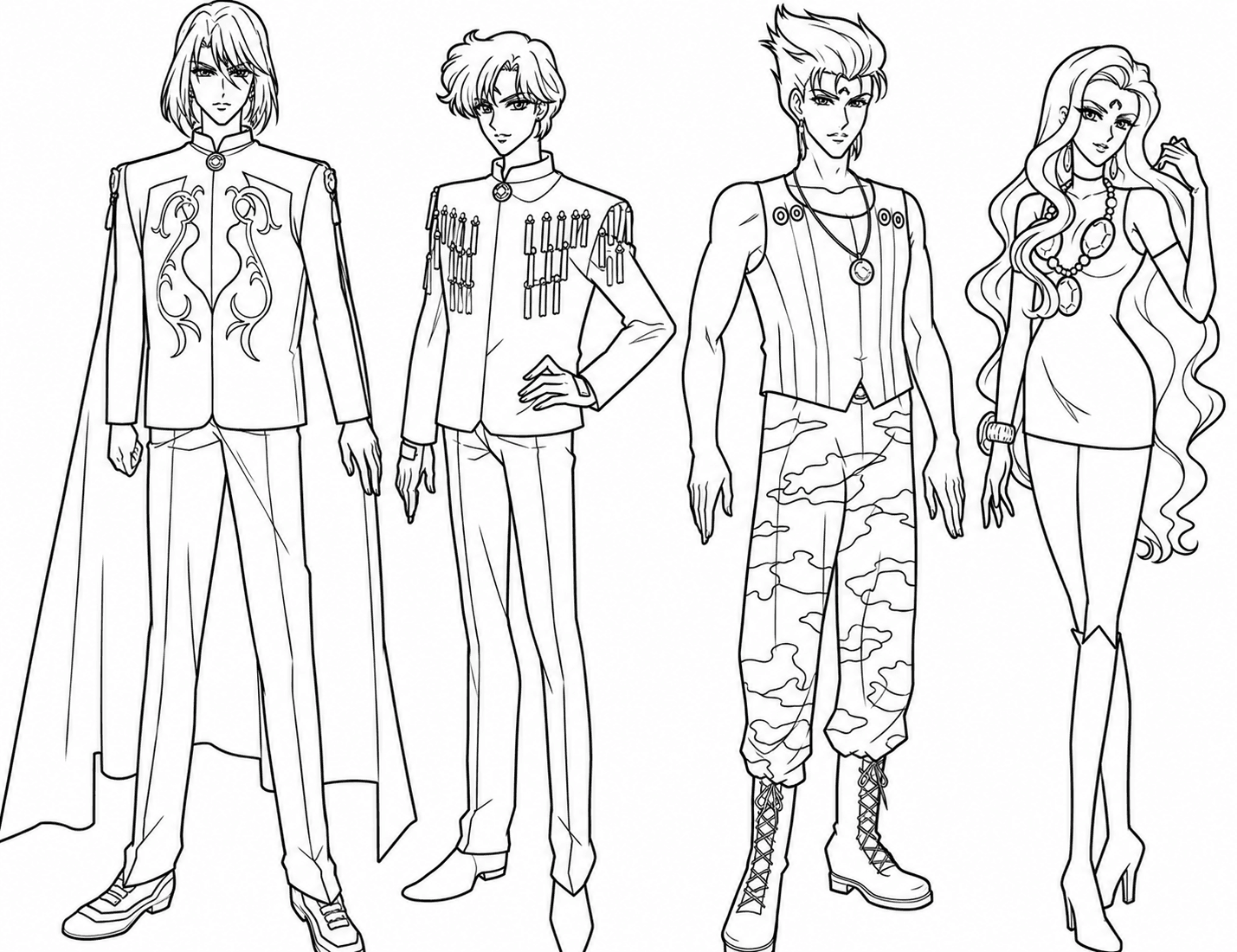 Sailor Moon Black Moon Clan coloring pages
