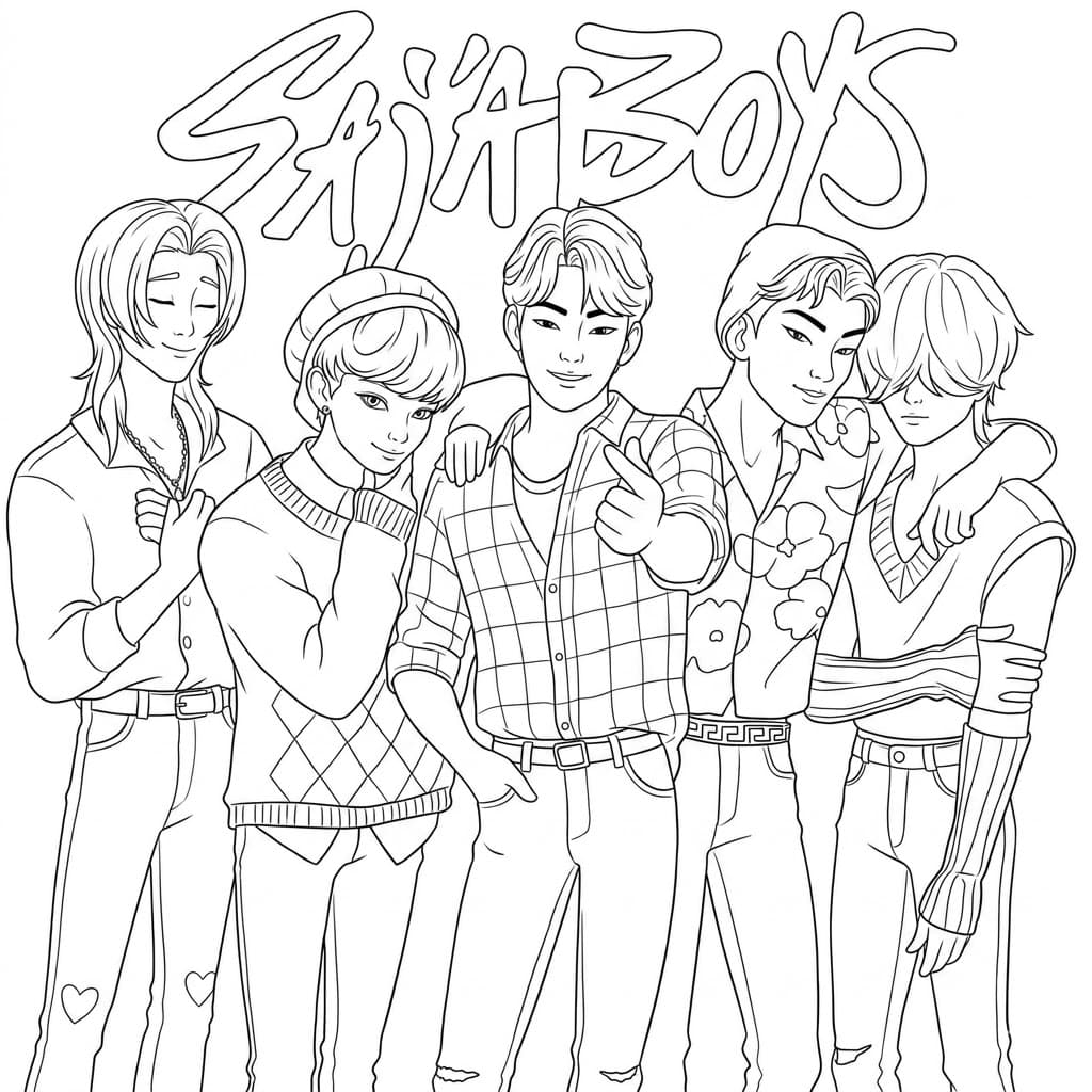 Saja Boys boys coloring page