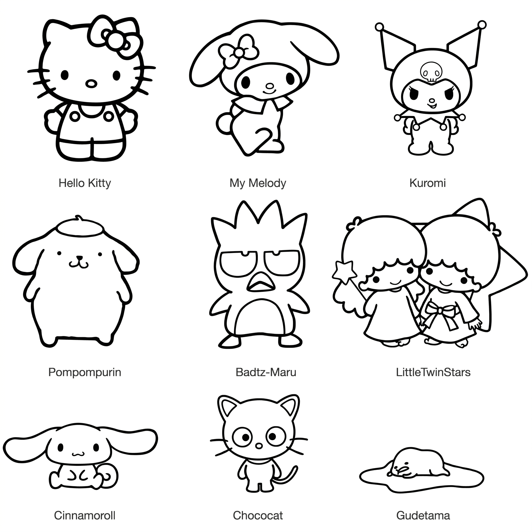 Sanrio Characters Coloring Pages