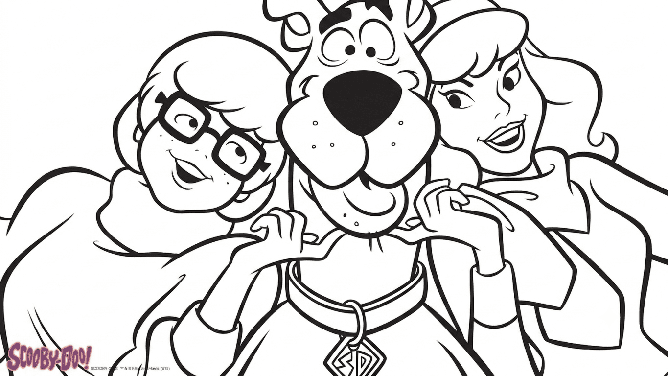 Scooby, Daphne, and Velma coloring pages