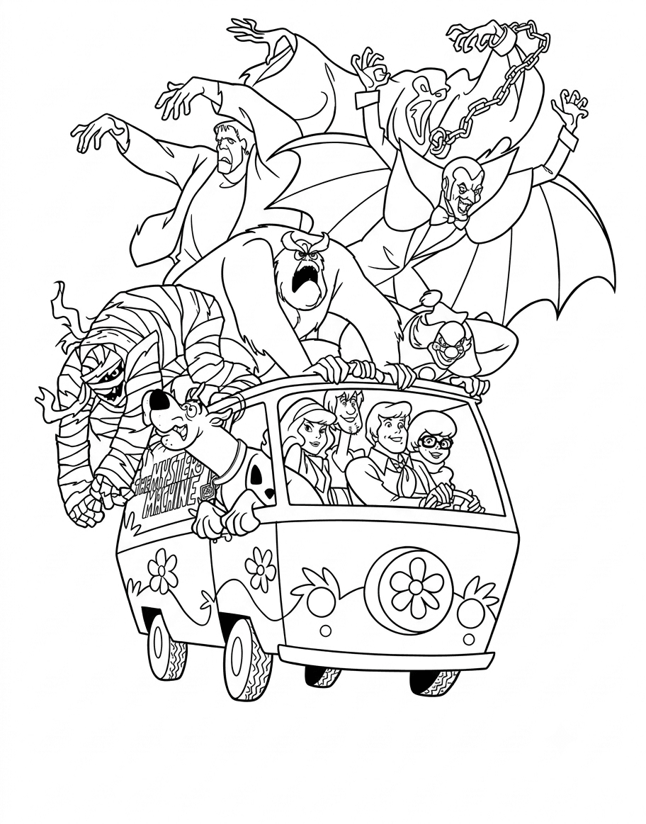Scooby-Doo and Monsters coloring pages