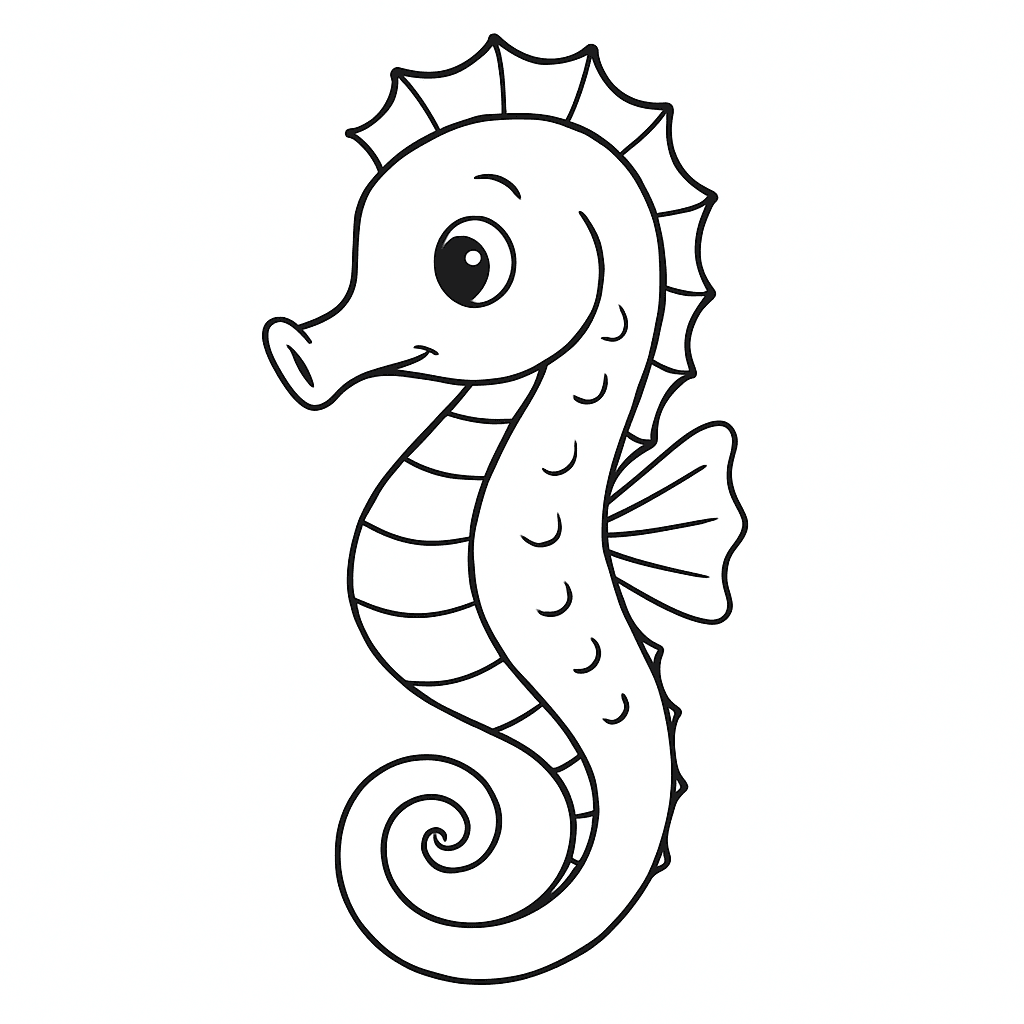 Seahorse coloring page