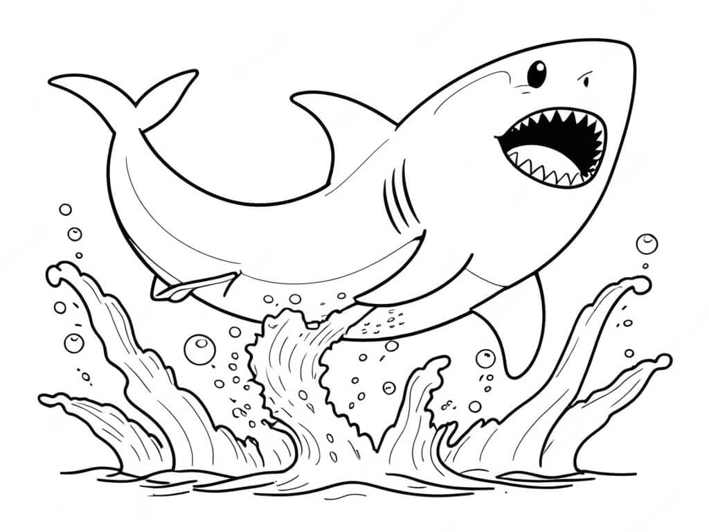 Jumping Shark Coloring Page