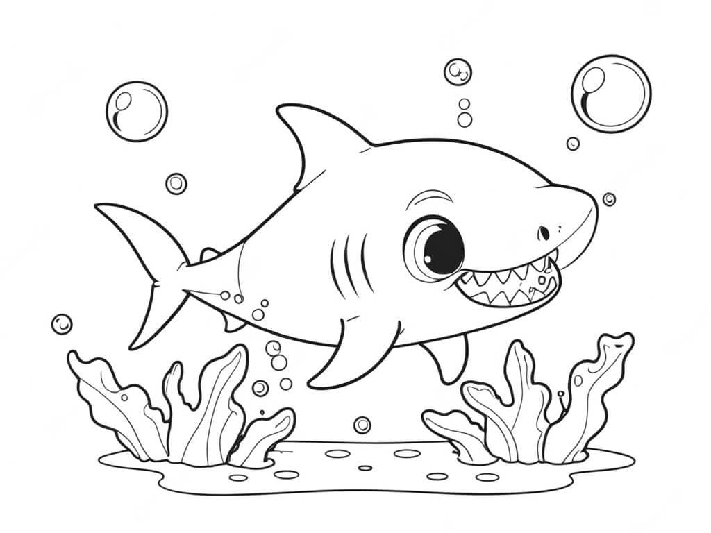 Mini Shark Coloring Page