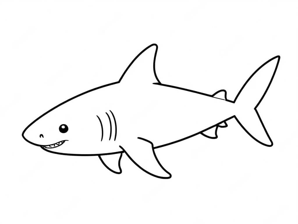 Simple Shark Coloring Page