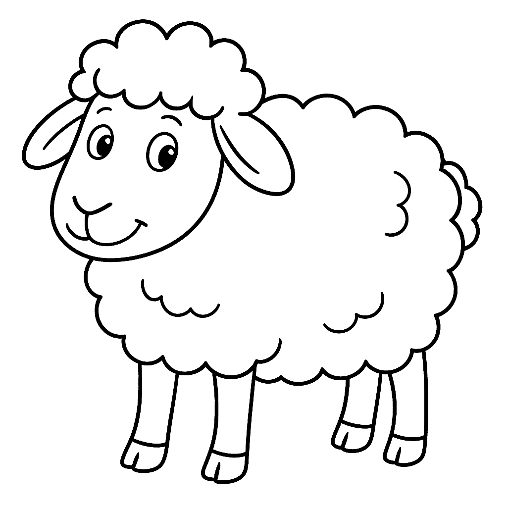 Cute Sheep Coloring Page