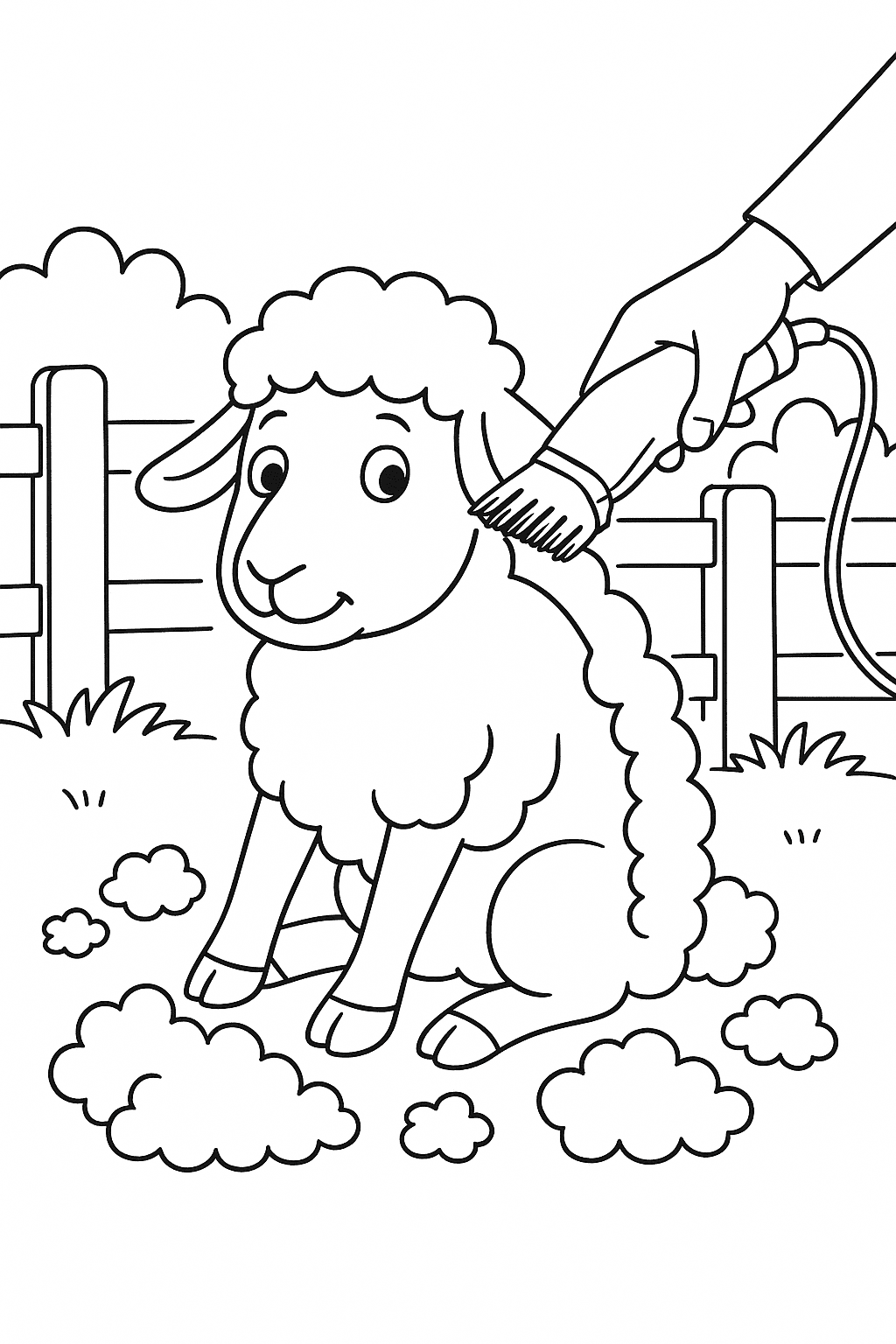 Sheared Sheep Coloring Page