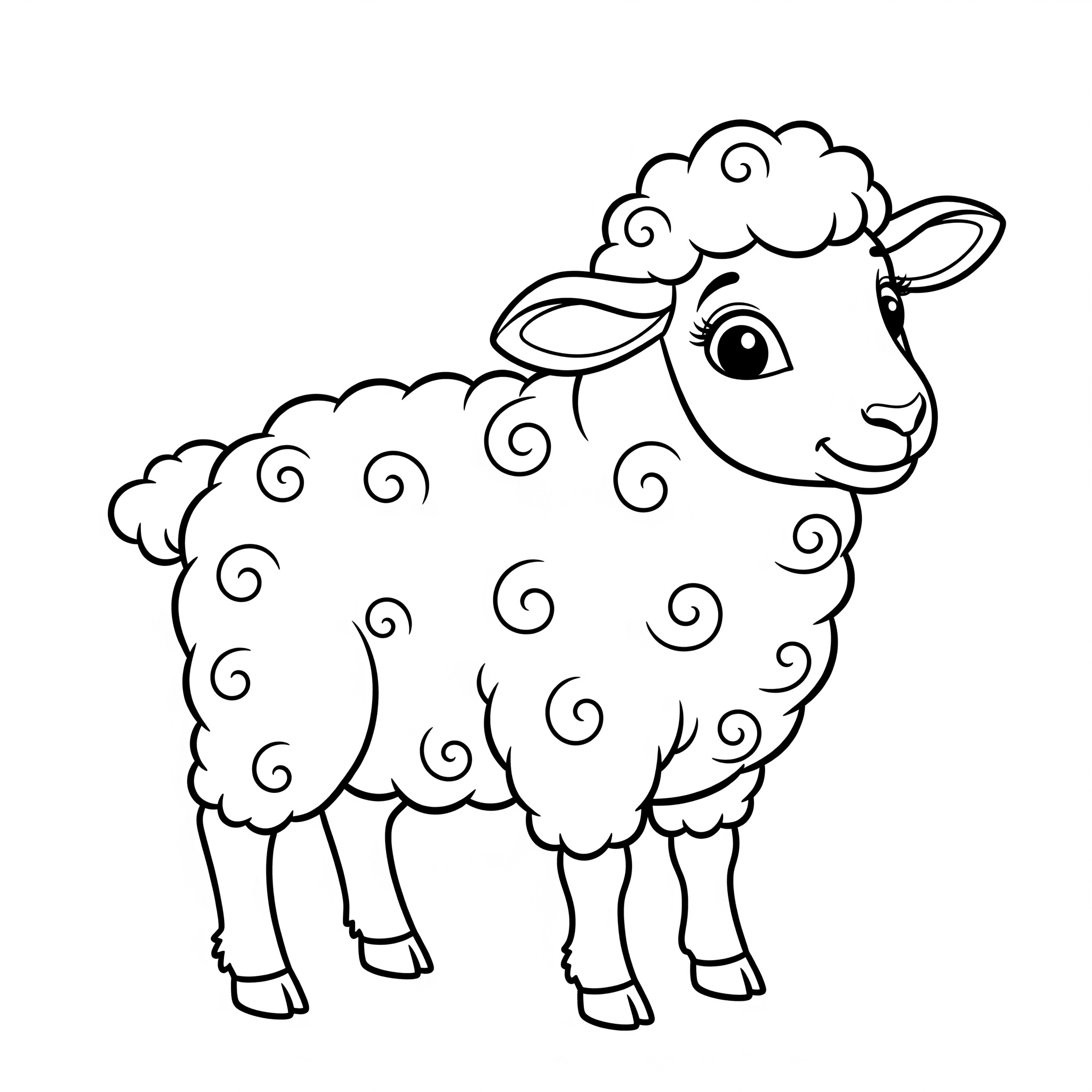 Sweet Sheep Coloring Page