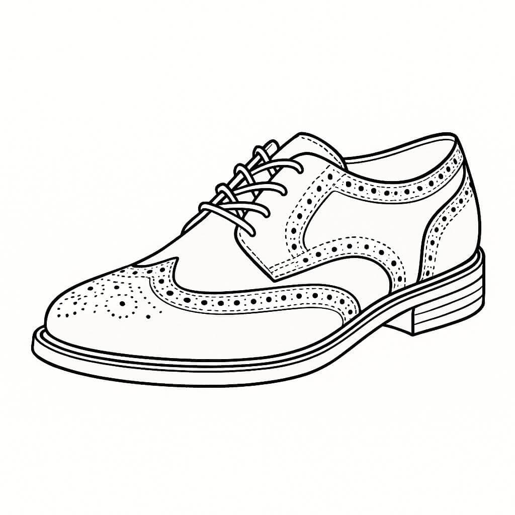 Men's Wingtip Shoe Coloring Page