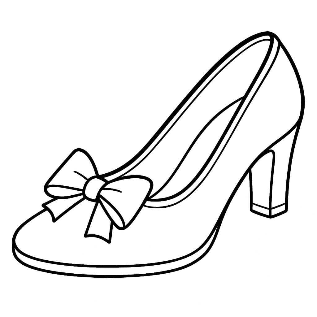 Shoe with Bow Coloring Page