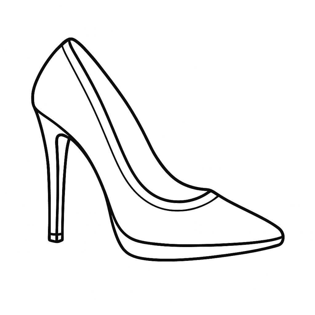 Women's High Heel Shoe Coloring Page