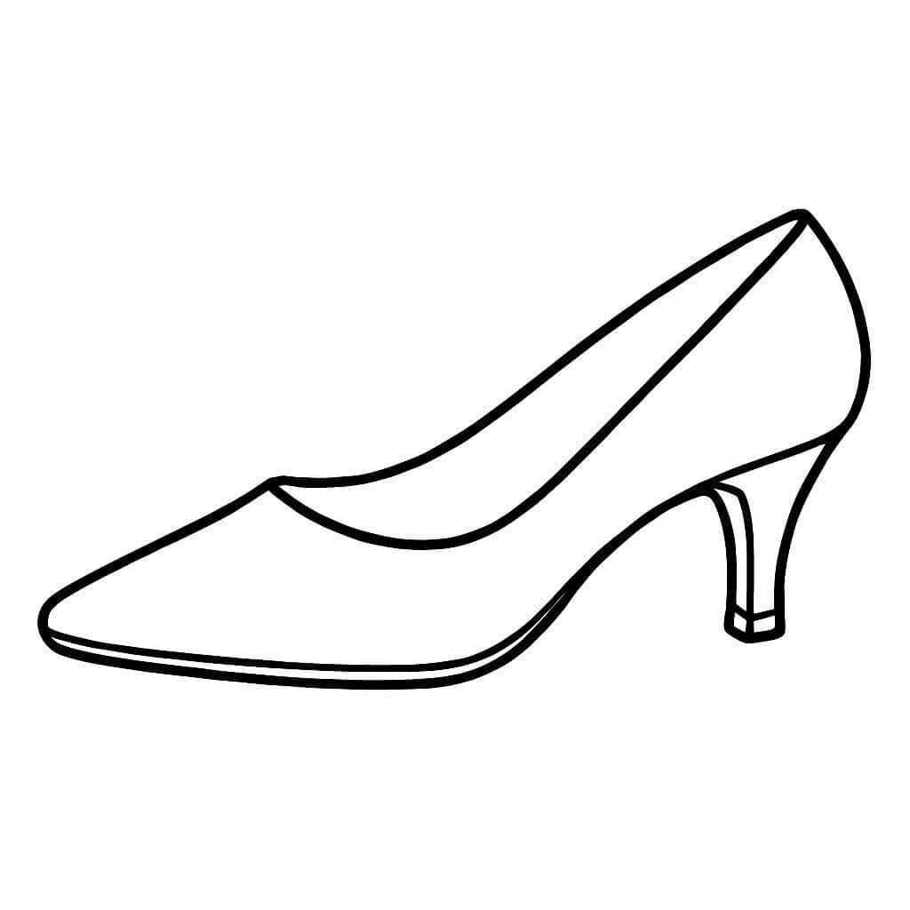 Women's Low Heel Shoe Coloring Page