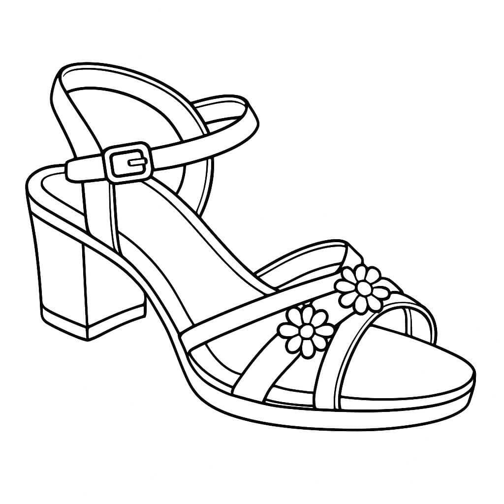 Women's Sandal Coloring Page