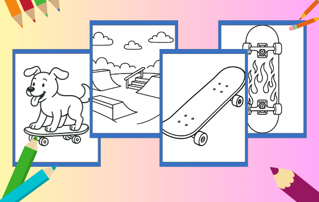Skateboard Coloring Pages