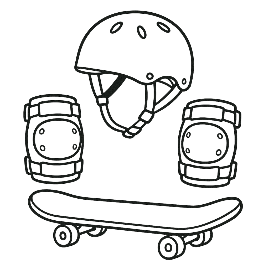 Skateboard Gear Coloring Page