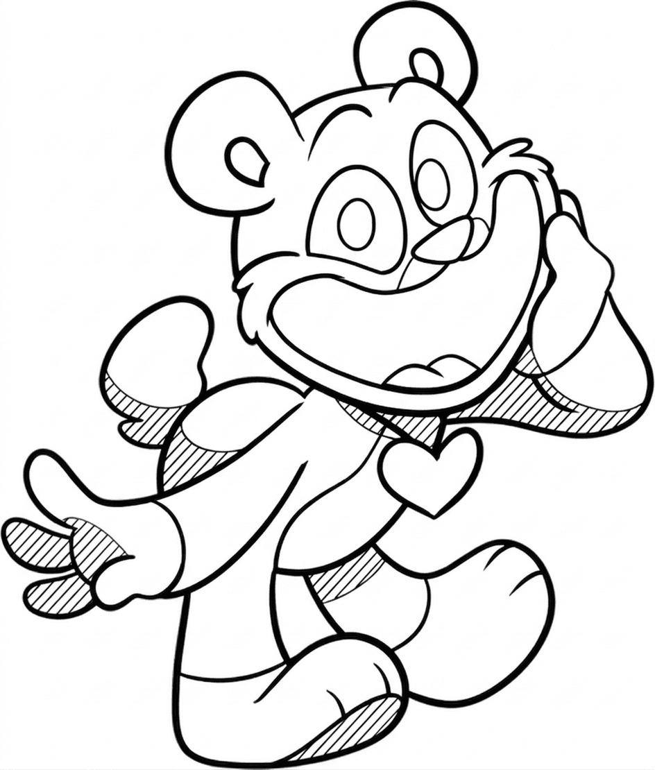 Bobby BearHug Smiling Critters Coloring Page