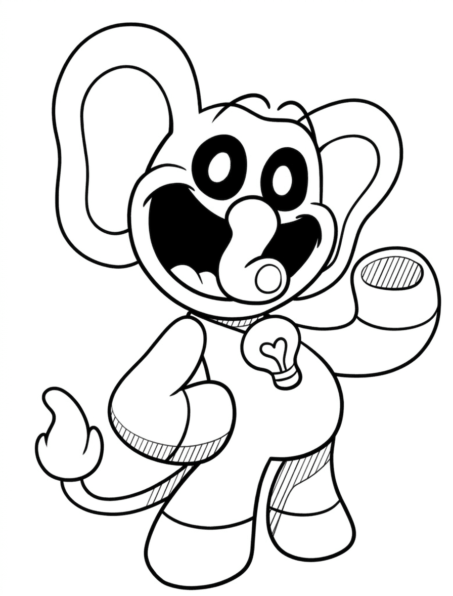 Bubba Bubbaphant Smiling Critters Coloring Page