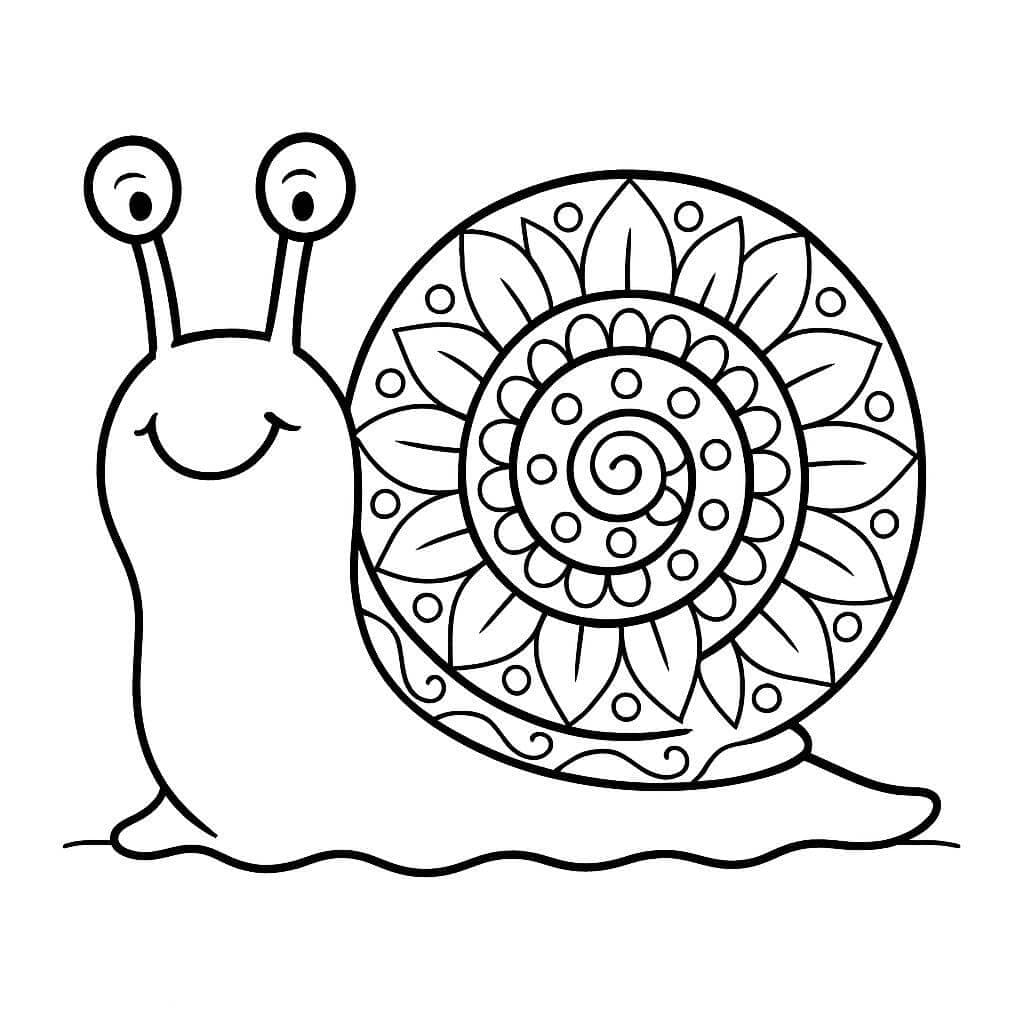 Snail mandala coloring page