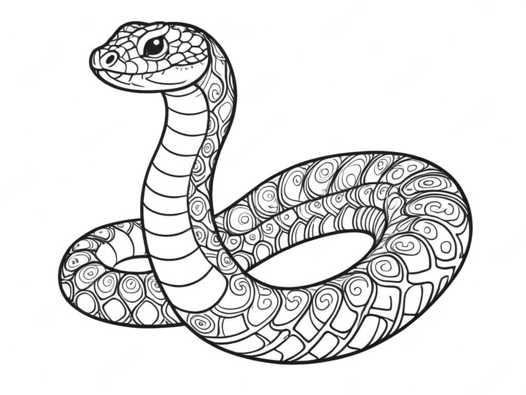 Beautiful Snake Coloring Page