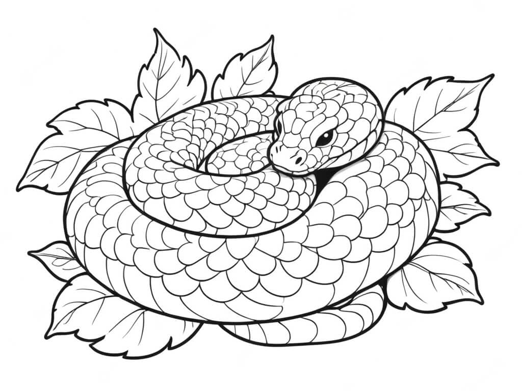 Coiled Snake Coloring Page