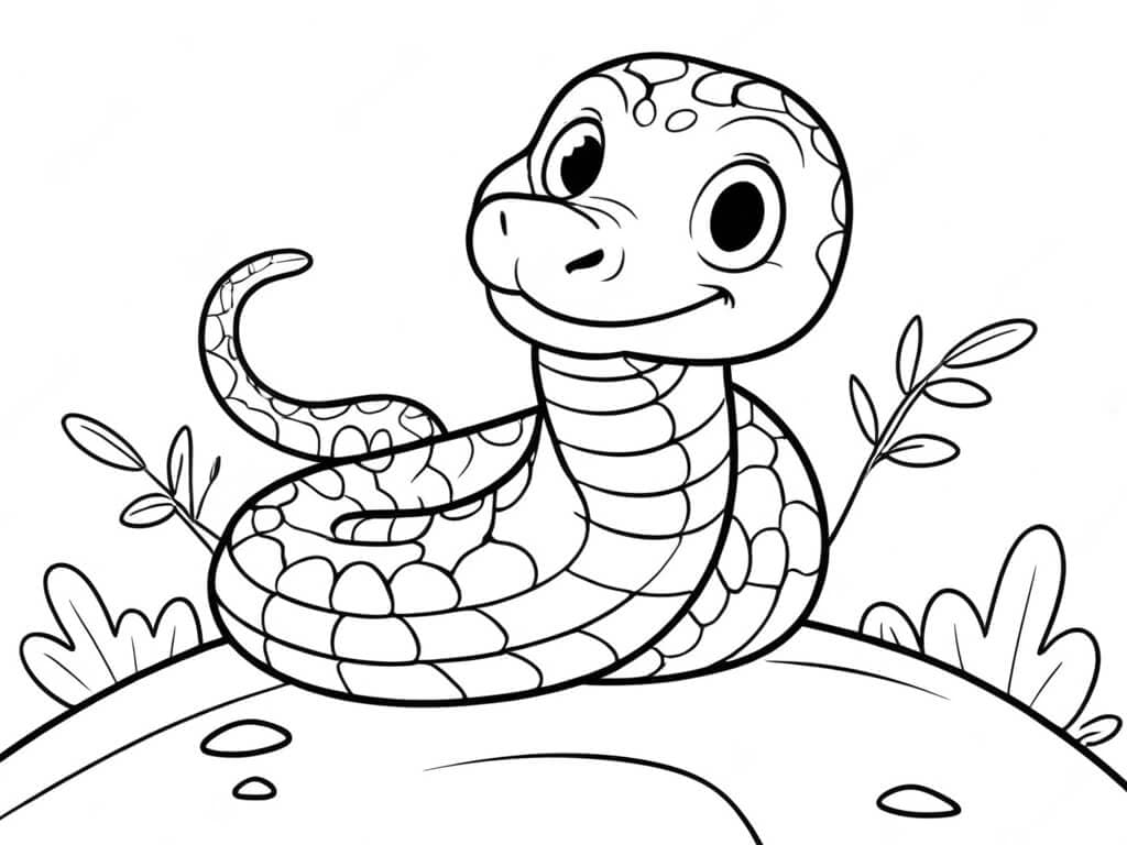 Friendly Snake Coloring Page