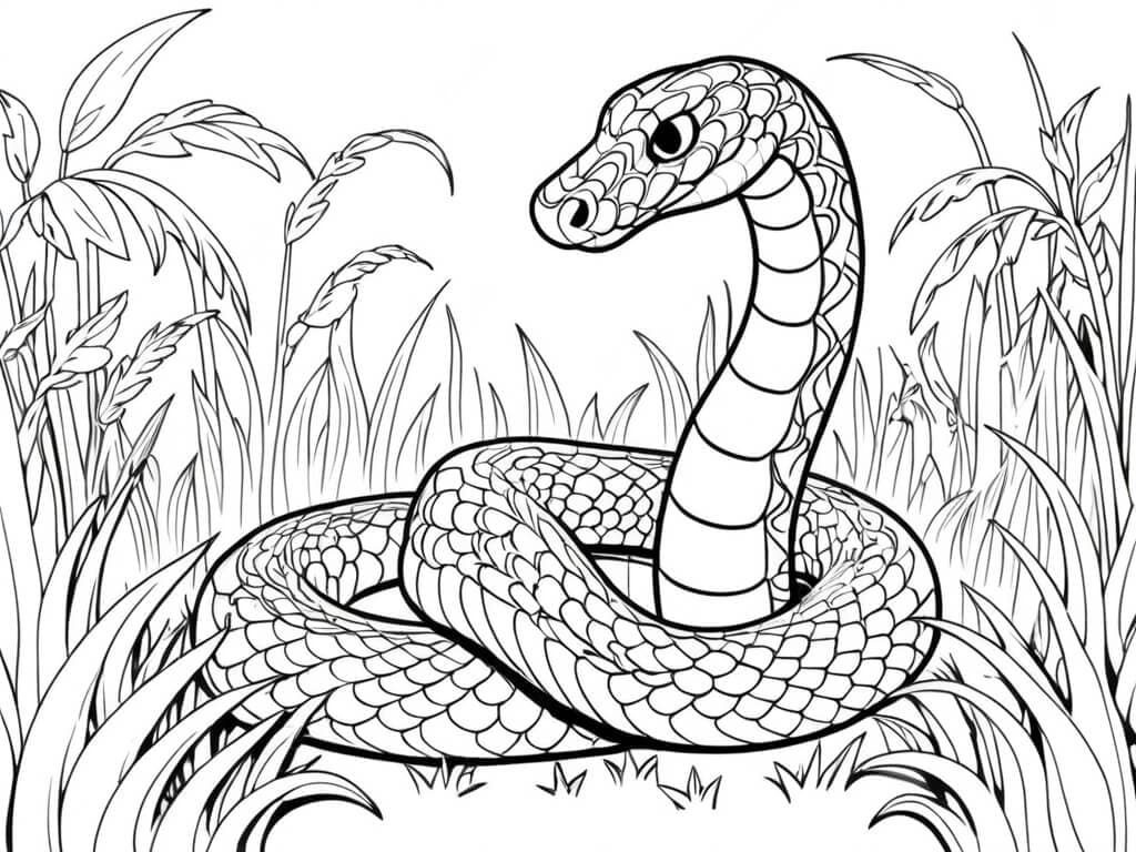 Hunting Snake Coloring Page