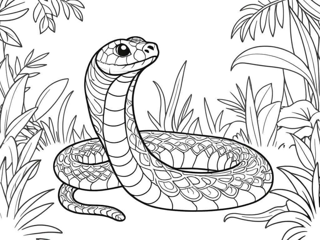 Snake in the Thicket Coloring Page