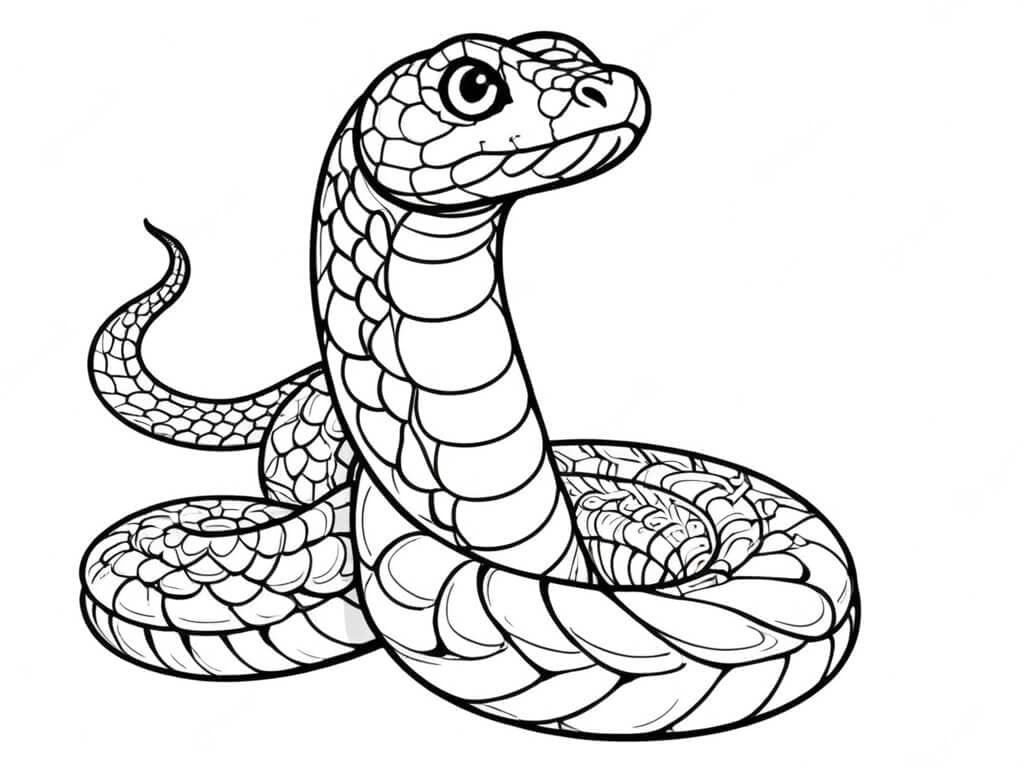 Watching Snake Coloring Page