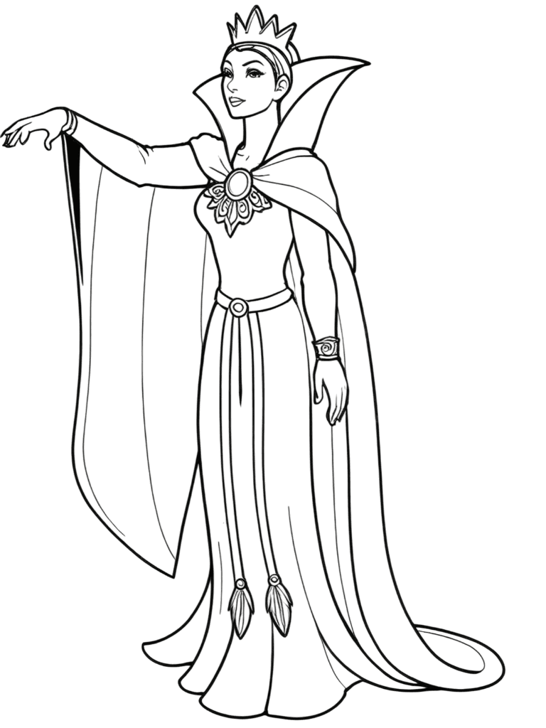Snow White and Evil Witch Coloring Page
