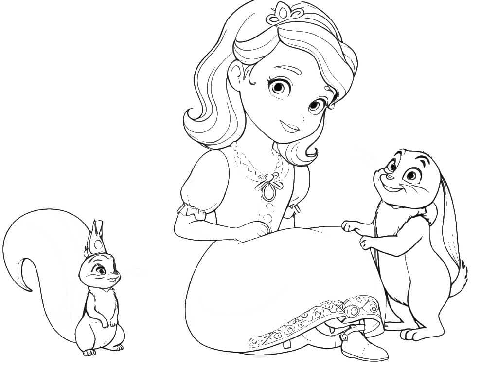 Princess Sofia and Her Friends Coloring Page