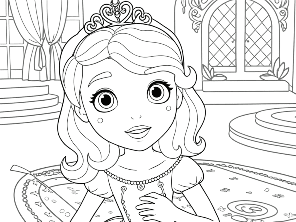 Princess Sofia in the Castle Coloring Page