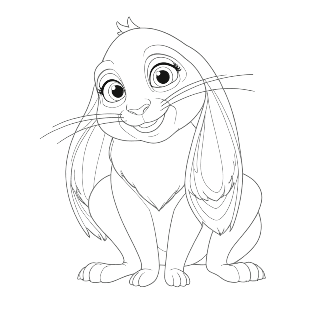 Sofia the First and Clover the Rabbit Coloring Page