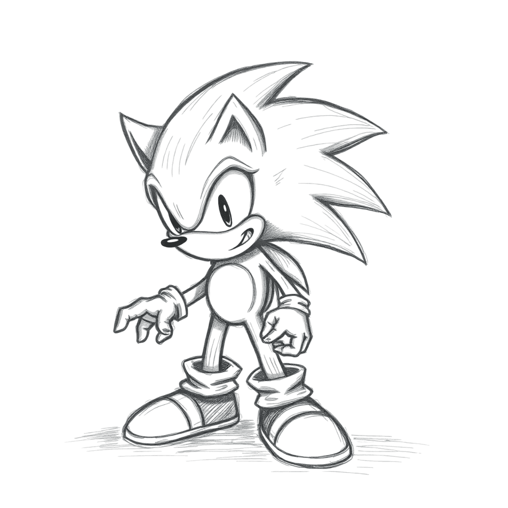 Classic Sonic Coloring Page