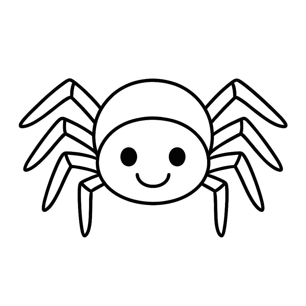 Happy Spider Coloring Page