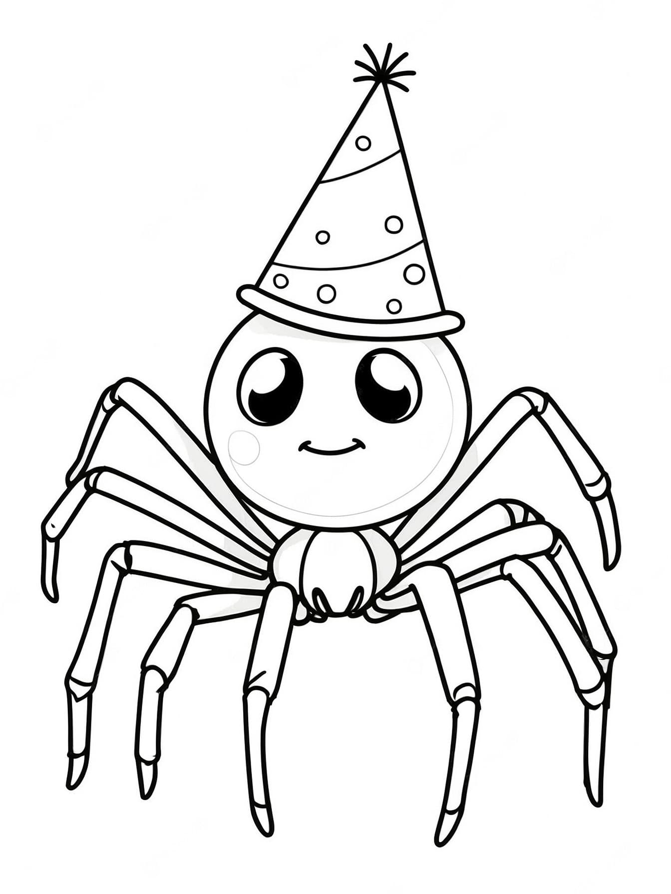 Birthday Spider Coloring Page
