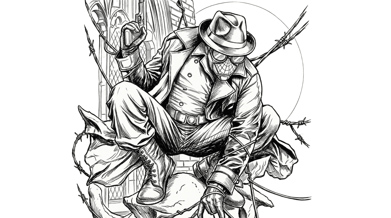 Spider-Man Noir in action coloring pages