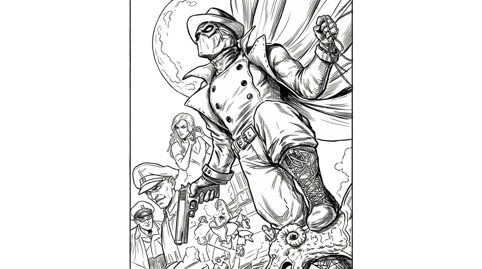 Spider-Man Noir characters coloring pages