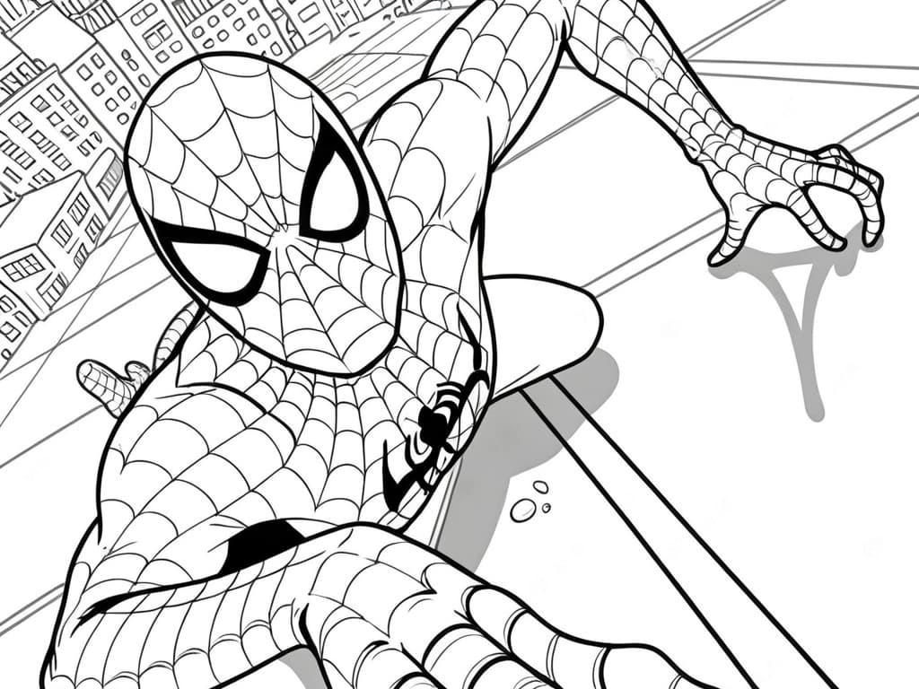Spider-Man Climbing Coloring Page