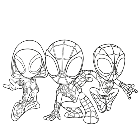 Spidey and his friends coloring pages