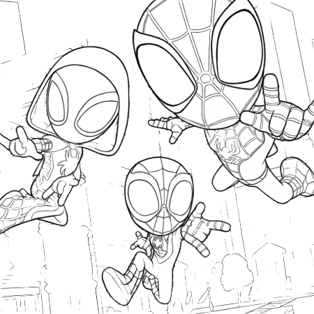 Spidey drawing coloring pages