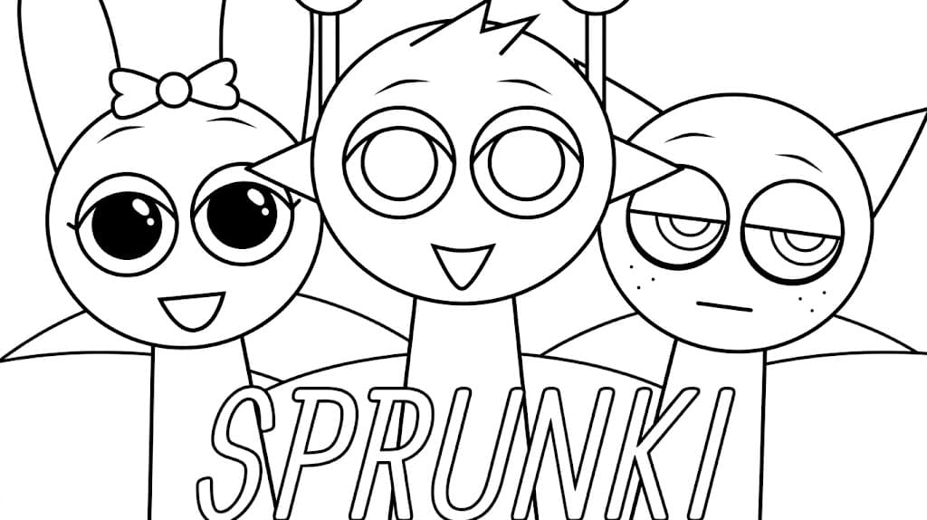 Sprunki drawing coloring page