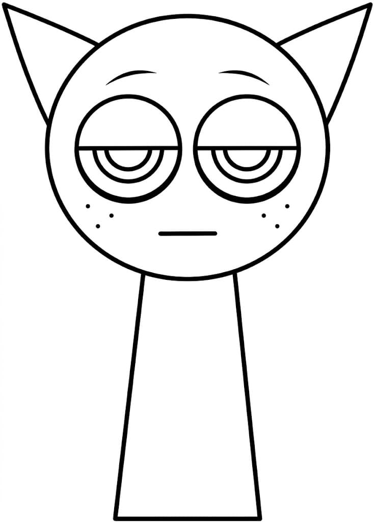 Sprunki gray coloring page