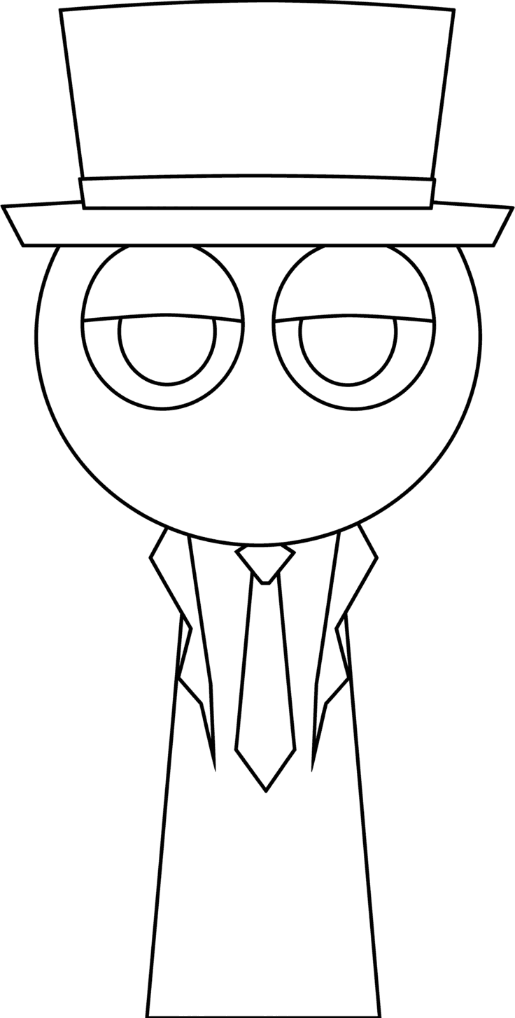 Sprunki Mr. Black coloring page