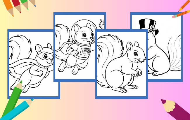 Squirrel Coloring Pages