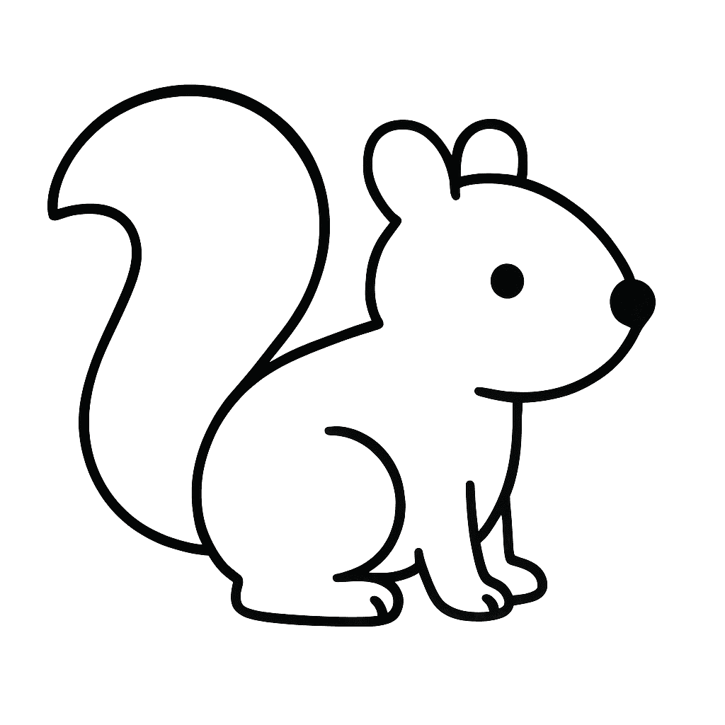 Squirrel for Kids Coloring Page